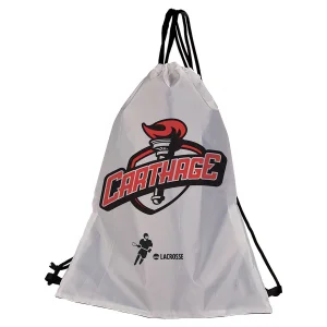 12" x 15 3/4" White/Black Custom Printed Back Sack