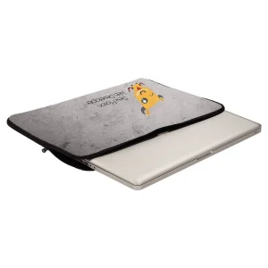 16 1/2" x 13" White Custom Printed Laptop Sleeve with Zipper