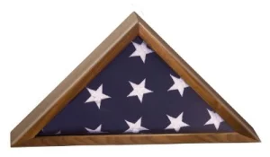 16 1/4" x 8 1/4" Walnut Piano Finish Flag Display Case