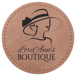 3" Blush Premier Engraved Faux Leather Round Patch with Kota Pro Adhesive - Creekside Collection