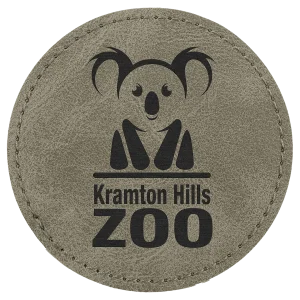 3" Light Green Premier Engraved Faux Leather Round Patch with Kota Pro Adhesive - Creekside Collection