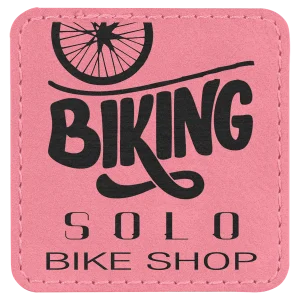 2 1/2" x 2 1/2" Pink Engraved Faux Leather Patch with Adhesive