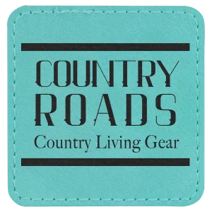 2 1/2" x 2 1/2" Teal Engraved Faux Leather Patch with Adhesive