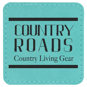 2 1/2" x 2 1/2" Teal Engraved Faux Leather Square Patch with Kota Pro Adhesive