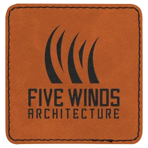 3" x 3" Rawhide Engraved Faux Leather Square Patch with Kota Pro Adhesive