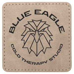 3" x 3" Light Tan Premier Engraved Faux Leather Square Patch with Kota Pro Adhesive - Creekside Collection