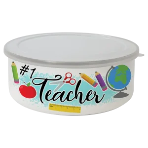 24 oz. Short Enamel Bowl with Lid