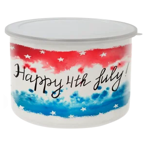 40 oz. Tall Enamel Container with Flexible Plastic Lid