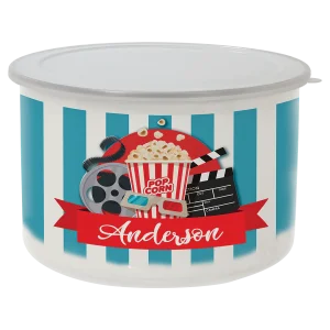 57 oz. Tall Enamel Container with Flexible Plastic Lid