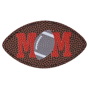 3 1/2" x 2" Football Shaped Engraved Faux Leather Patch with Kota Pro Adhesive