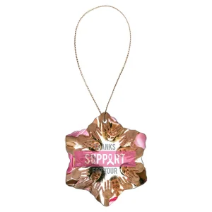 3" White Custom Printed Snowflake Ceramic Ornament