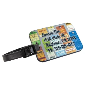 3" x 2" Custom Printed Polymer Rectangle Luggage Tag with Black Edge and Strap