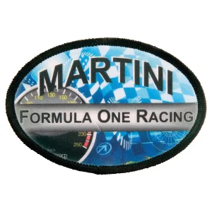 3" x 2" Oval Custom Printed Patch with Adhesive & Black Border
