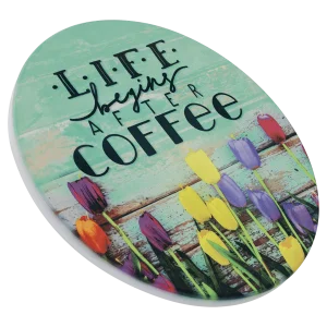 4 1/4" Custom Printed Round Sandstone Coaster
