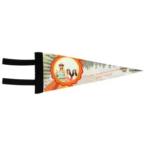 5" x 12" White Custom Printed Pennant