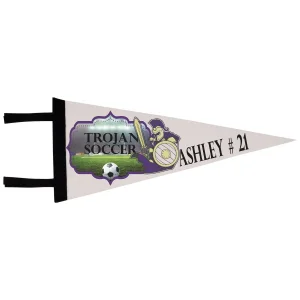 8" x 18" White Custom Printed Pennant