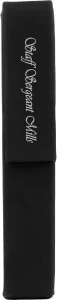 6 1/2" x 1" Black/Silver Engraved Faux Leather Single Pen Case