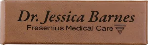 6 1/2" x 2" Dark Brown Engraved Faux Leather Double Pen Case