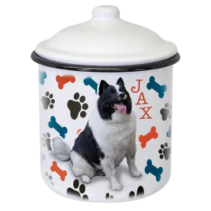 6.25" x 4.7" White/Black Canister with Lid