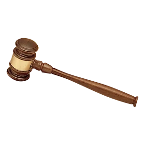 7 1/2" Walnut Gavel with a Gold Gavel Band