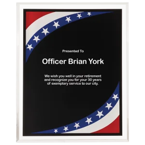 7" x 9" Stars & Stripes Border Clear-Plaq Acrylic