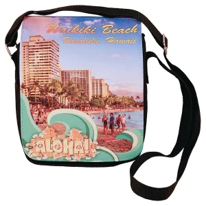 8 1/2" x 7" Black Custom Printed Shoulder Bag