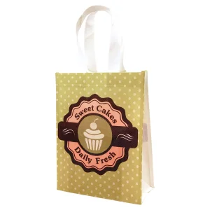 8" x 10" White Custom Printed Bag with 3 1/2" Gusset