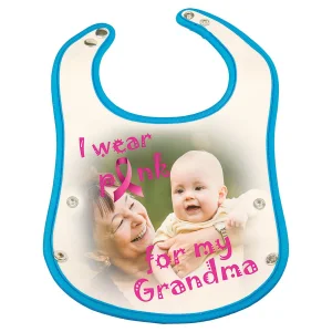 8" x 13" Blue Custom Printed Baby Bib