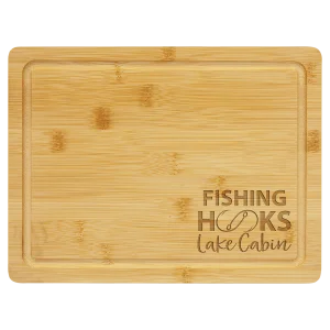 11 1/2" x 8 3/4" Bamboo Cutting Board with Drip Ring