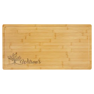 23 3/4" x 12" Bamboo Cutting Board with Drip Ring