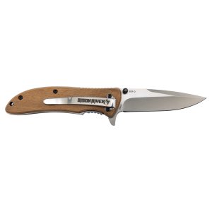Bison River 4 1/4" Wood Everyday Carry Knife - Open 2 view