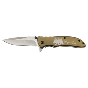 Bison River 4 1/4" Flat Dark Earth Everyday Carry Knife - Open view
