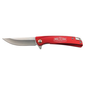 Bison River 4" Red Everyday Carry Knife with Ball Bearing Open Mechanism - Open view