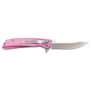 Bison River 4" Pink Everyday Carry Knife with Ball Bearing Open Mechanism - Open 2 view