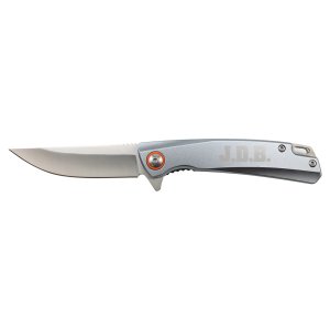 Bison River 4" Gray Everyday Carry Knife with Ball Bearing Open Mechanism - Open view