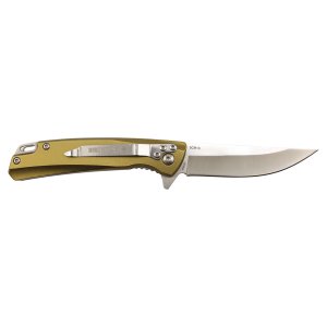Bison River 4" Flat Dark Earth Everyday Carry Knife with Ball Bearing Open Mechanism - Open 2 view