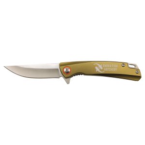 Bison River 4" Flat Dark Earth Everyday Carry Knife with Ball Bearing Open Mechanism - Open view