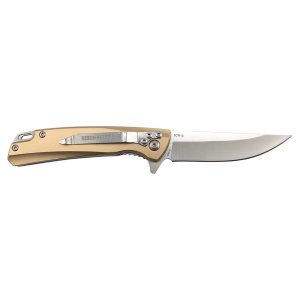 Bison River 4" Sand Everyday Carry Knife with Ball Bearing Open Mechanism - Open 2 view
