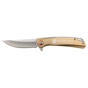 Bison River 4" Sand Everyday Carry Knife with Ball Bearing Open Mechanism - Open view