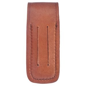 Bison River Leather Sheath with Snap Closure for Foldinig Knife up to 4" Long Closed - Back view