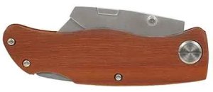 4" Wood Handle Utility Knife - Closed view