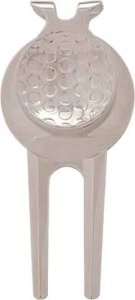 1 1/2" x 3" Silver Divot Tool with Custom Printed Insert - Back view