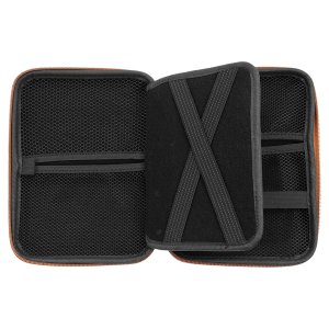 8 1/2" x 6" x 1 3/4" Rawhide Leatherette Cord Case - Open 2 view