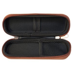 7" x 2 1/2" x 1 3/4" Rawhide Leatherette Smoke Case - Open view