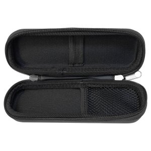 7" x 2 1/2" x 1 3/4" Black/Silver Smoke Case - Open view