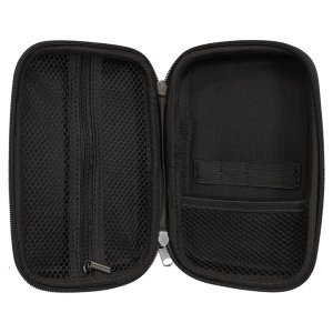 7" x 4" x 2 1/2" Black/Silver Smoke Case - Open view