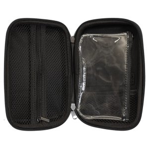 7" x 4" x 2 1/2" Black/Silver Smoke Case - Open 2 view