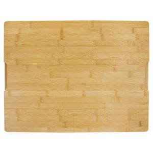 19 3/4" x 15" Bamboo Cutting Board with Drip Ring - Back view