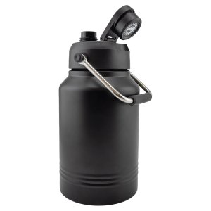 Polar Camel 64 oz. Black Vacuum Insulated Jug with Chug Lid and Easy-Carry Handle - Open 2 view