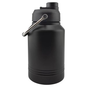 Polar Camel 64 oz. Black Vacuum Insulated Jug with Chug Lid and Easy-Carry Handle - Side view